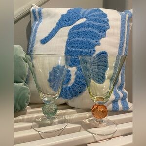 Set Of 2 Southern Living At Home Tango Water Iced Tea Goblets Multicolor Glass